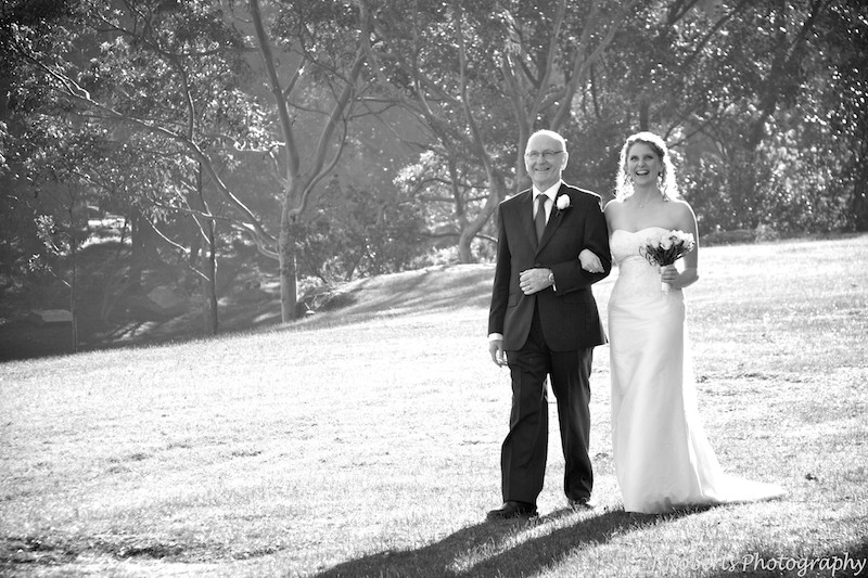 Bride and father walking to ceremony - wedding photography sydney